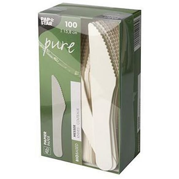 Kniv PURE papp 15,8cm hvit (100) 10frp