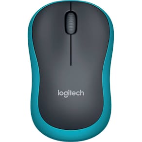 Maus Logitech M185 Wireless, optisch, schwarz/blau