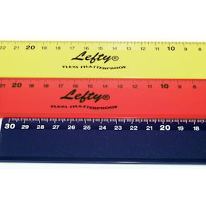 Lineal KUM L3, 30 cm, farbig sortiert, Kunststoff, für Linkshände