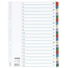Register ESSELTE Mylar A4 1-20 multifärgat