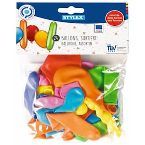 Luftballon STYLEX, sortiert, 24 Stück (verschiedene Modelle)