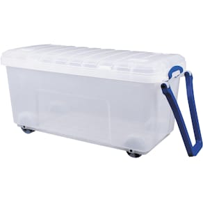 Opbergkoffer Really Useful Box op wieltjes, 160 l, transparant