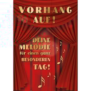 Geburtstagskarte Apollo Vorhang auf, A4, mit Umschlag