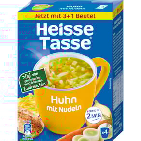Instantsuppe HEISSE TASSE Huhn mit Nudeln, 4 Stück für 600 ml