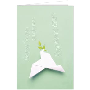 Glückwunschkarte Konfirmation, weiß-bunt, 11,5 x 17 cm, inkl. Ums