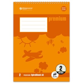 Spiralblock STAUFEN Premium Original, A5, 40 Blatt, Lin. 2, grau