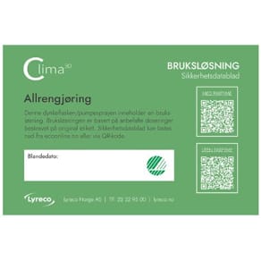 Bruksetikett CLIMA30 Allrengjøring 9/ark