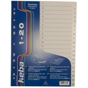 Plastregister KEBA A4 PP 1-20