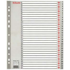 Register Esselte A4 grå, 10 sæt