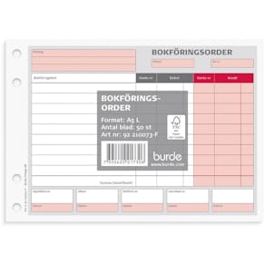 Blankett bokföringsorder A5L 50 blad