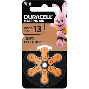 Hoortoestelbatterijen Duracell Easytab DA13, blister 6 stuks