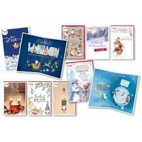 Weihnachtskarte Eulzer Pop-up, sortiert, 8 Motive, mit Umschlag