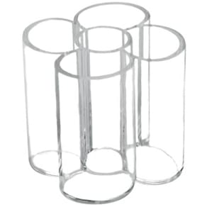 Stifteköcher MAUL, Acryl, glasklar, 5 Fächer, 100x100x100 mm