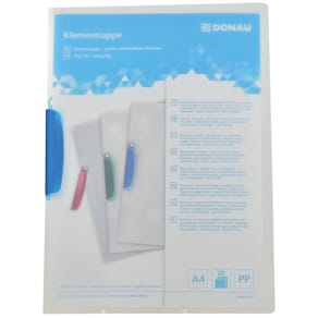Clip-Mappe DONAU, A4, blau, Packung