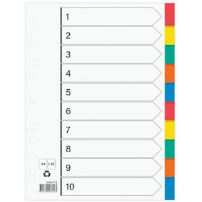 Plastregister otryckta A4 10-fli