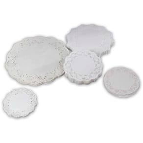 Kagepapir præget hvid 40 g/m², Ø180 mm, 500 stk