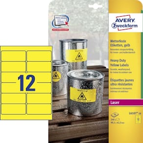 Selvklæbende etiketter Avery gul L6107-20, 240 stk
