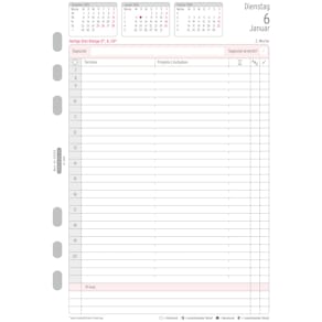 Kalendarium CHRONOPLAN Jahres-Set A5, 2026, weiß, 80 g/m², 6-fach