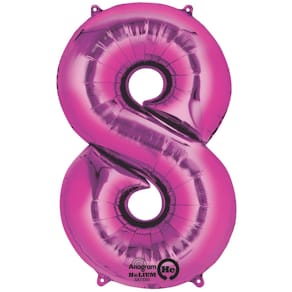 Folienballon Zahl 8, rosa