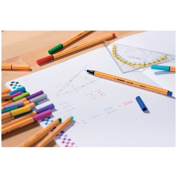 Fiberpenn STABILO point 88 blå 10st