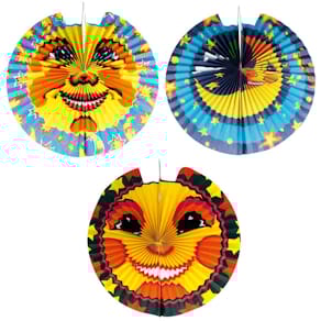 Lampion STYLEX, 3 Motive Sonne & Mond, ø 45 cm, sortiert