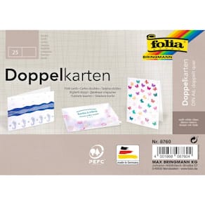Briefkarte Folia A6 quer, weiß, 25 Stück