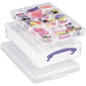 Opbergdoos Really Useful Box 4 liter met 2 dividers, transparant