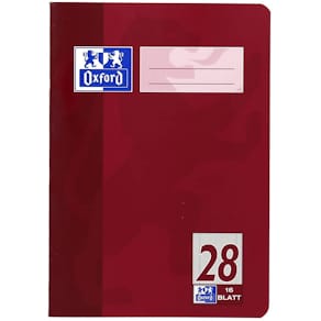 Schulheft Oxford A5, 16 Blatt, Lineatur 28, kariert