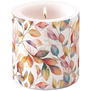 Kerze AMBIENTE Bunte Blätter, 9 cm