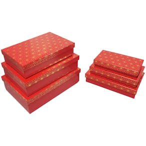 Geschenkkarton PBS Goldraute, rot, 6 Größen (rechteckig)