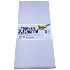 Laternenzuschnitt Folia, weiß transparent, 22x51 cm, 25 Blatt