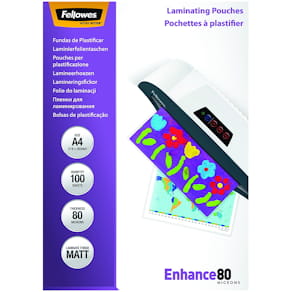 Lamineringslommer Fellowes Premium 80 µm A4 klar, 100 stk