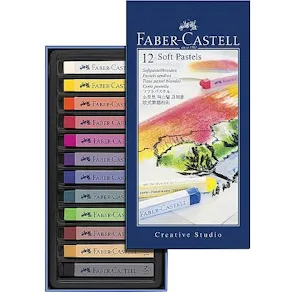 Torrastellkrita Faber Castell mjuk 12