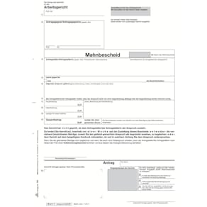 Vordruck RNK Mahn-/Vollstreckungsbescheid, A4, SD, 10 Stk.