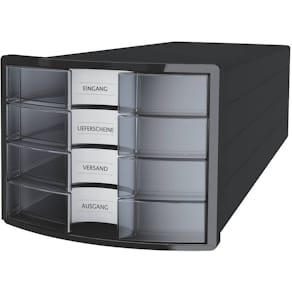 Schubladenbox HAN IMPULS, 4 Schubladen, schwarz/transluzent