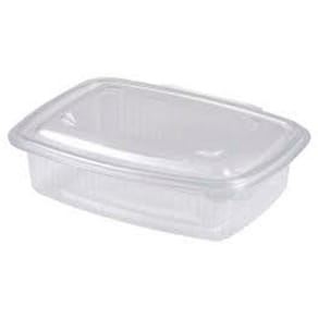 Plastbakke m/hængslet låg 2000 ml PP, transparent, 200 stk