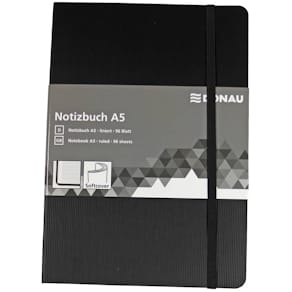 Notizbuch DONAU, A5, liniert, schwarz