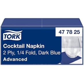 Servett TORK Cocktail 2-lags blå 200/fp
