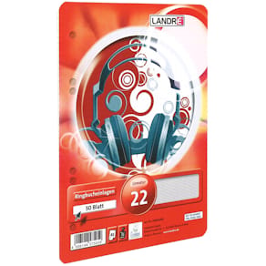Ringbucheinlage LANDRE, A5, kariert, 50 Blatt, 6-fach gelocht, 70