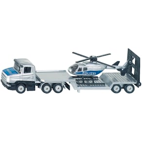 Modellfahrzeug-Set Siku Tieflader mit Polizeihubschrauber