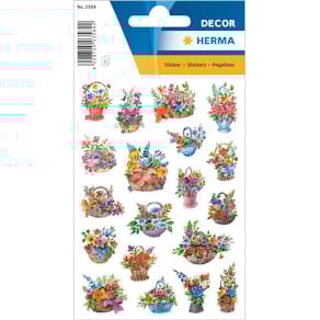 Schmucketikett HERMA Blumenim, Blumen im Korb, 57 Stück