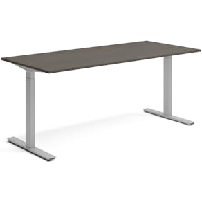 Skrivbord el 180x80 cm Mörk ask/Silver
