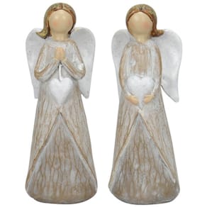 Dekofigur Noname Weihnachtsengel aus Polyresin, braun/weiß, 2-far