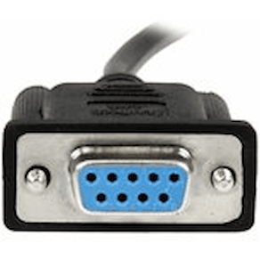 StarTech.com 1 m svart DB9 RS232 seriell nollmodemskabel F/F