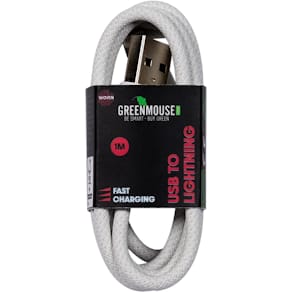 Lightningkabel Greenmouse, USB-A naar 8-pin, 1 m, geweven