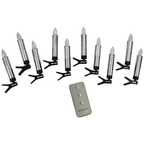 Christbaumkerzen PBS, 10 Stück, LED, silber