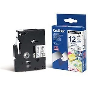 Tape BROTHER TZe-FA3 12mm Blå på Vit