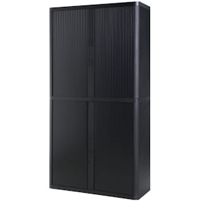 Rollladenschrank Paperflow, 110 x 41 x 204 cm, schwarz