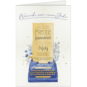 Neujahrskarte Noname, geprägt, bunt, mit Umschlag