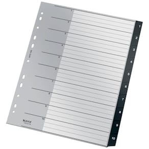 Ordnerregister Leitz Recycle, 1-10, PP, schwarz